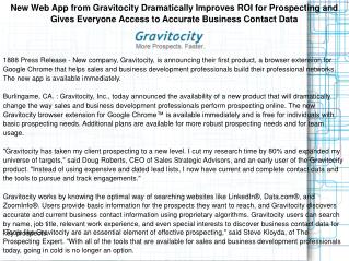 New Web App from Gravitocity Dramatically Improves ROI