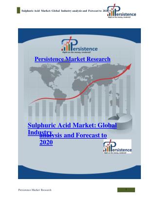 Sulphuric Acid Market: Global Industry analysis and Forecast