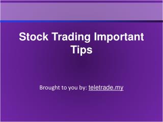 Stock Trading Important Tips