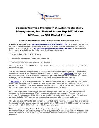 Security Service Provider Netswitch Technology Management