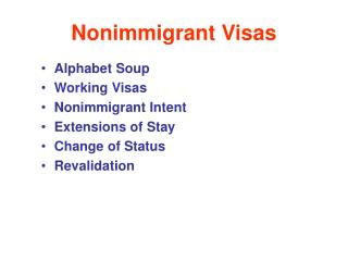 Introduction to Non-Immigrant Visas