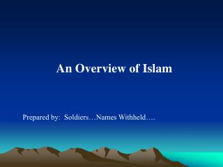 An Overview of Islam