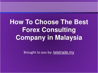 How To Choose The Best Forex Consulting Company in Malaysia