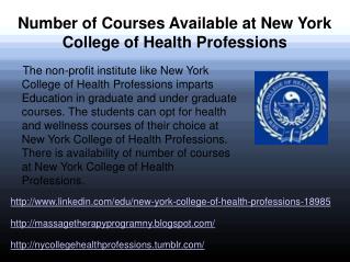 Courses Available at NY College of Health Professions