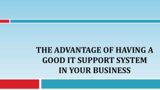 The Advantage of Having A Good IT Support System