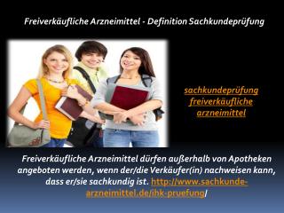 Sachkundeprüfung Freiverkäufliche Arzneimittel