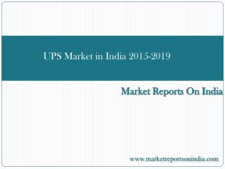 UPS Market in India 2015-2019