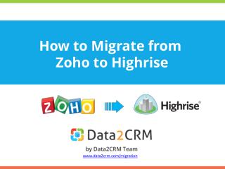 Zoho to Highrise Smooth CRM Data Switch