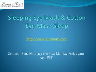 Sleeping Eye Mask & Cotton Eye Mask Sleep