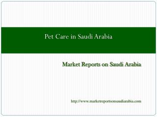 Pet Care in Saudi Arabia
