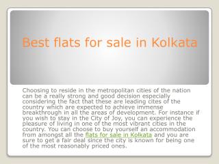 Best flats for sale in Kolkata