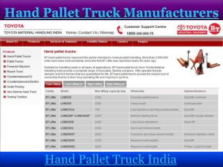 Hand Pallet Truck Manufacturers