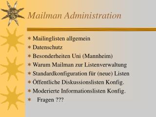 Mailman Administration