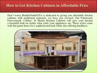 How to Get Kitchen Cabinets in Affordable Price