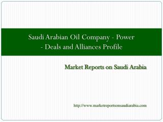 Saudi Arabian Oil Company - Power - Deals