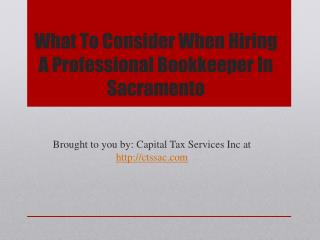 What To Consider When Hiring A Professional Bookkeeper