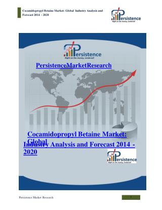 Cocamidopropyl Betaine Market - Global Industry Analysis to