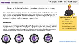 Reasons for Contracting New Haven Garage Door Company
