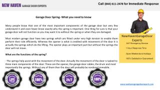 Garage Door Spring- What You Need to Know