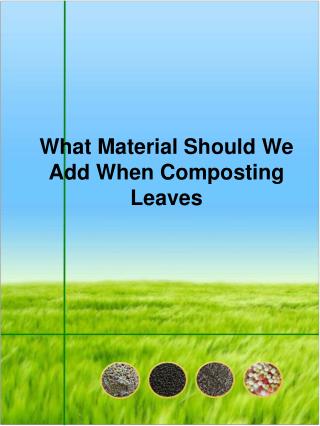 What Material Should We Add When Composting Leaves