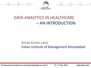DATA ANALYTICS IN HEALTHCARE – AN INTRODUCTION