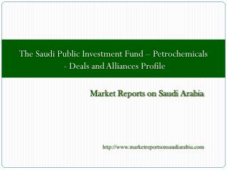 The Saudi Public Investment Fund - Petrochemicals