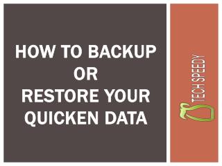 How to Backup or Restore Your Quicken Data