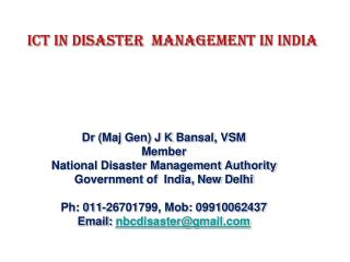ICT In Disaster Management In India