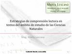 Estrategias de comprensi n lectora en textos del mbito de estudio de las Ciencias Naturales
