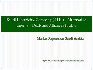 Saudi Electricity Company (5110) - Alternative Energy