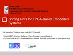 Sorting Units for FPGA-Based Embedded Systems