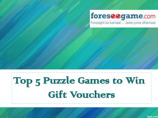 Top 5 Puzzle Games to Win You Fabulous Gift Vouchers