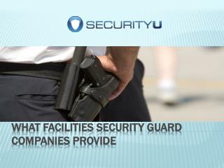 What Facilities Security guard companies Provide