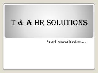 Manpower Consultancy Pune | T & A HR Solutions