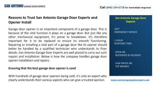 Reasons to Trust San Antonio Garage Door Experts and Opener
