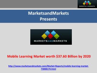 Mobile Learning Market worth $37.60 Billion by 2020