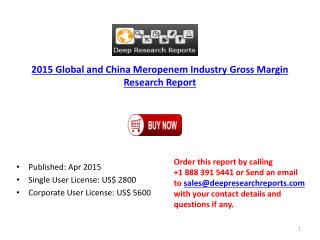 Production Research Report on Global and China Meropenem Ind