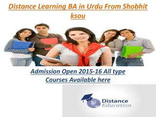 Distance Learning BA in Urdu From ksou