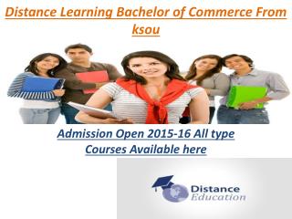 Distance Learning Bachelor of Commerce From ksou