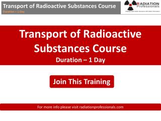 Transport of radioactive substances course