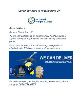 Cargo to Africa - Cargo Shipping to Africa