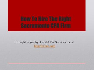 How To Hire The Right Sacramento CPA Firm