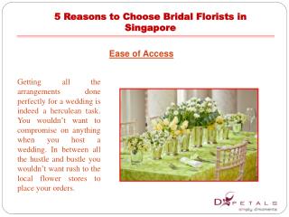 5 Reasons to Choose Bridal Florists in Singapore