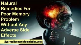 Natural Remedies For Poor Memory Problem Without Any Adverse