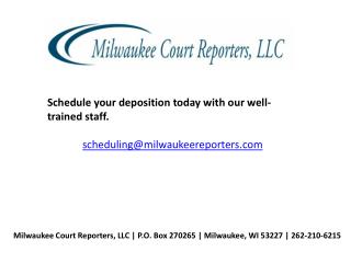 Court Reporter Deposition in Wisconsin