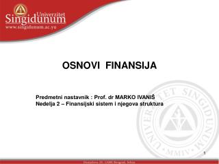 OSNOVI FINANSIJA