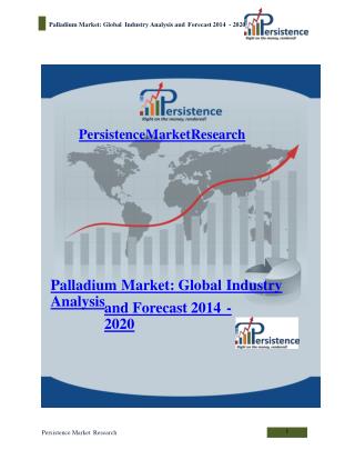 Palladium Market: Global Industry Analysis and Forecast 2014