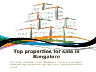 Top properties for sale in Bangalore