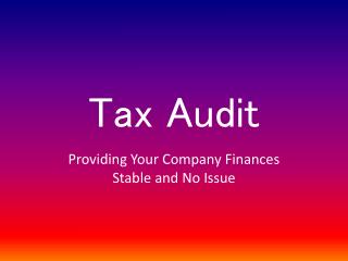 Tax Audit:Providing Your Company Finances Stable and No Issu