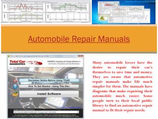 Automobile Repair Manuals